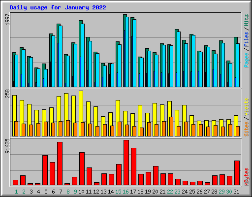Daily usage for January 2022