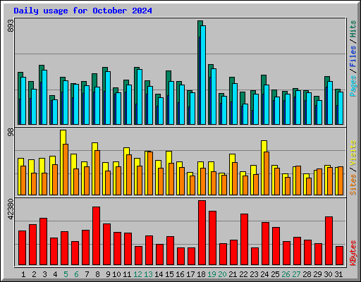 Daily usage for October 2024