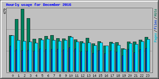 Hourly usage for December 2016