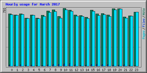 Hourly usage for March 2017