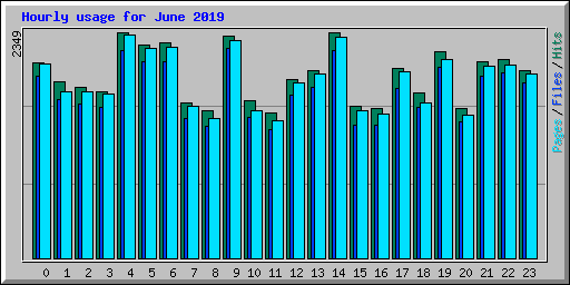 Hourly usage for June 2019