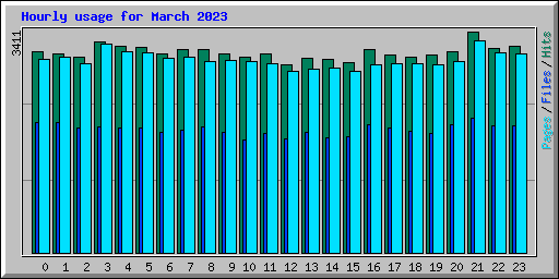 Hourly usage for March 2023