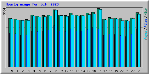 Hourly usage for July 2025